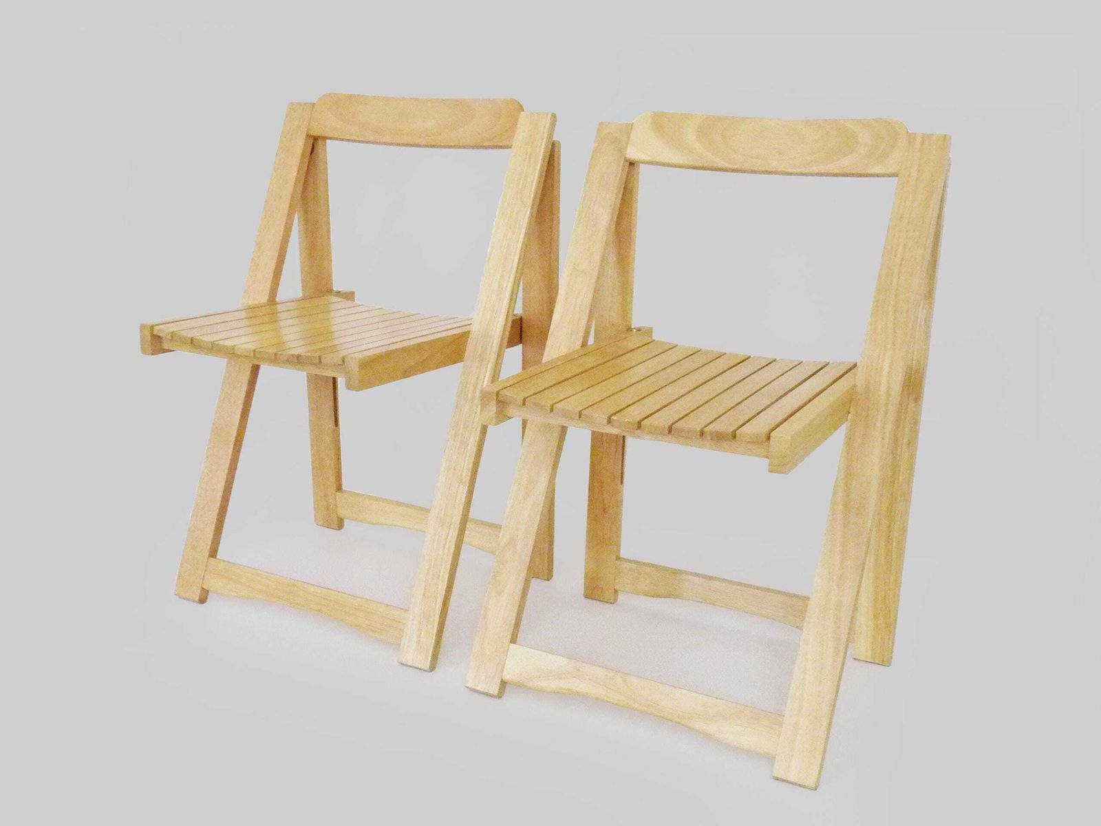 Set Of 4 Vintage Aldo Jacober Style Folding Chairs In Light Wood photo 442.0
