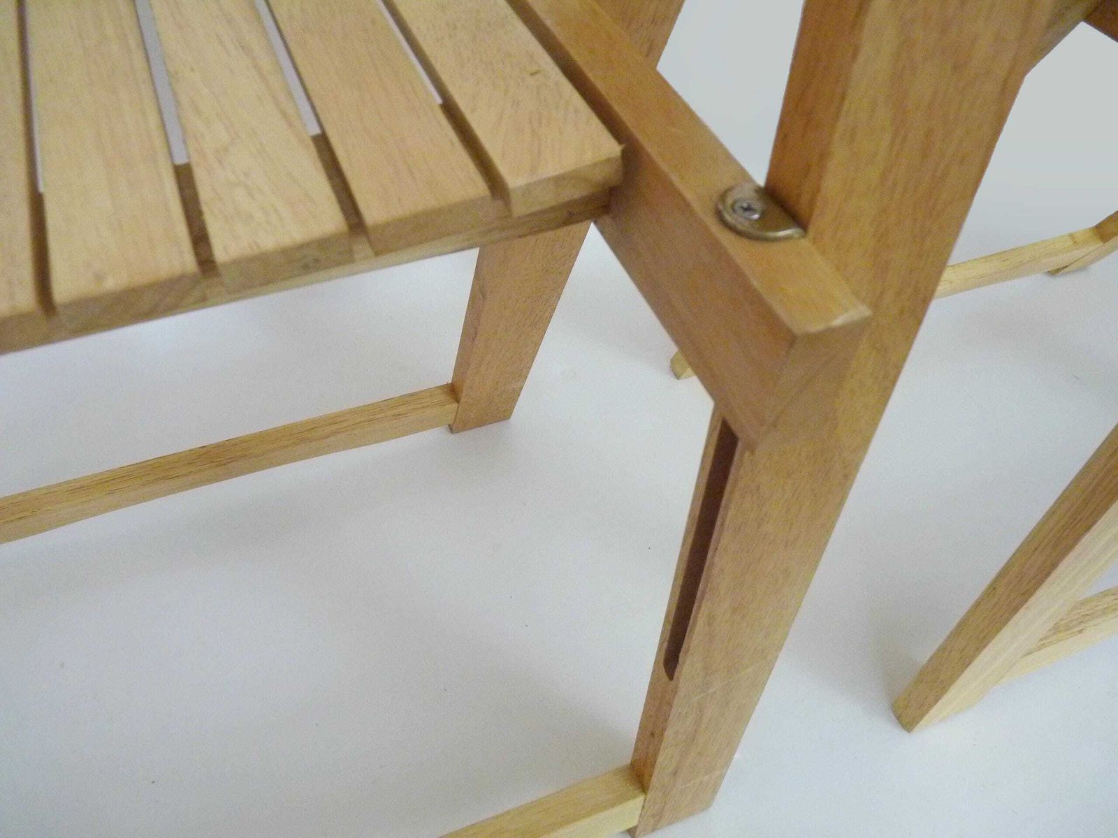 Set Of 4 Vintage Aldo Jacober Style Folding Chairs In Light Wood photo buy
