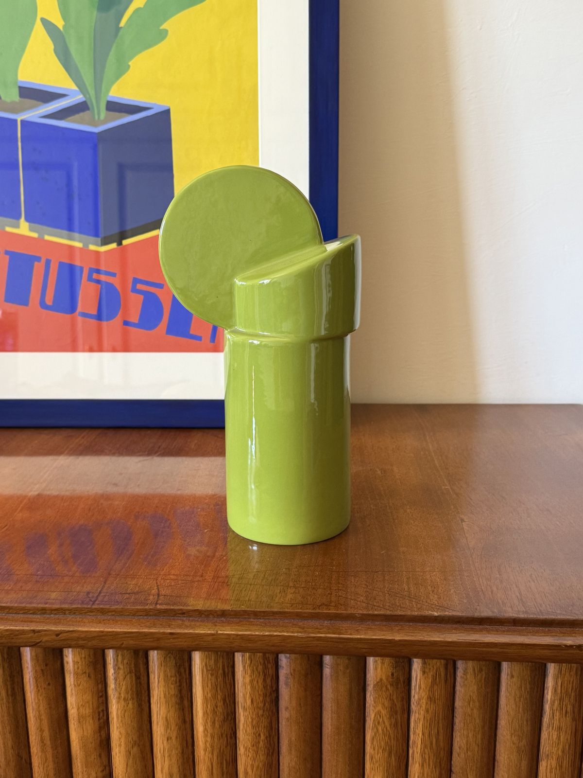 Space Age Green Ceramic Vase, Pietro Arosio, Parravicini Italy Ca. 1960 photo Home Decor