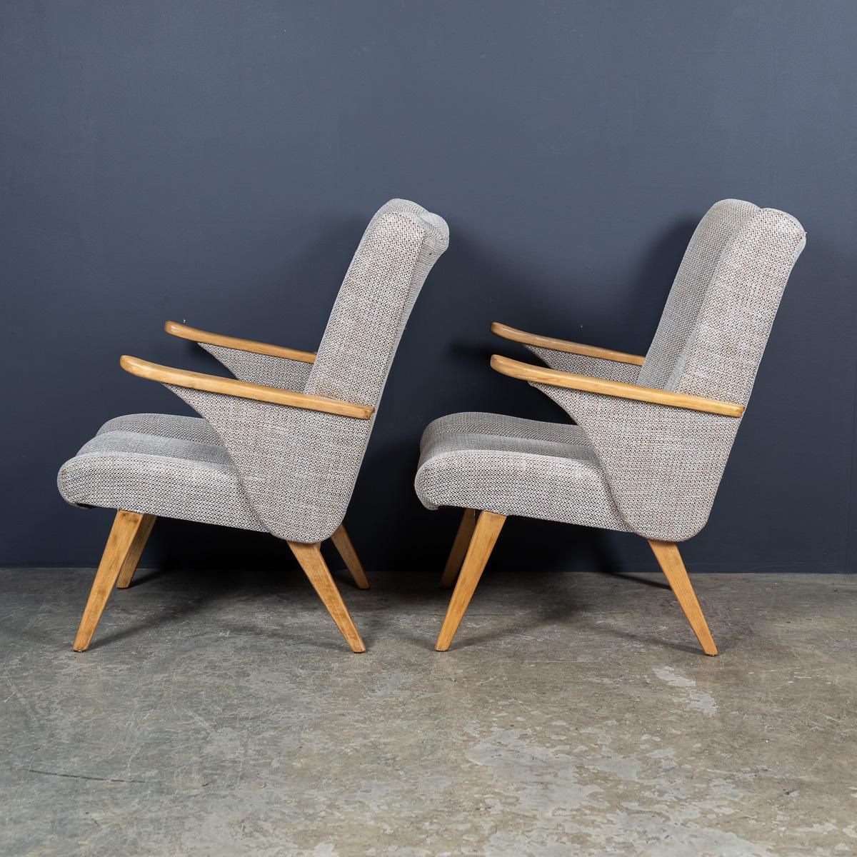 Vintage 20th Century Pair Of German Winged Armchairs By Gelenka C.1950 photo Furniture