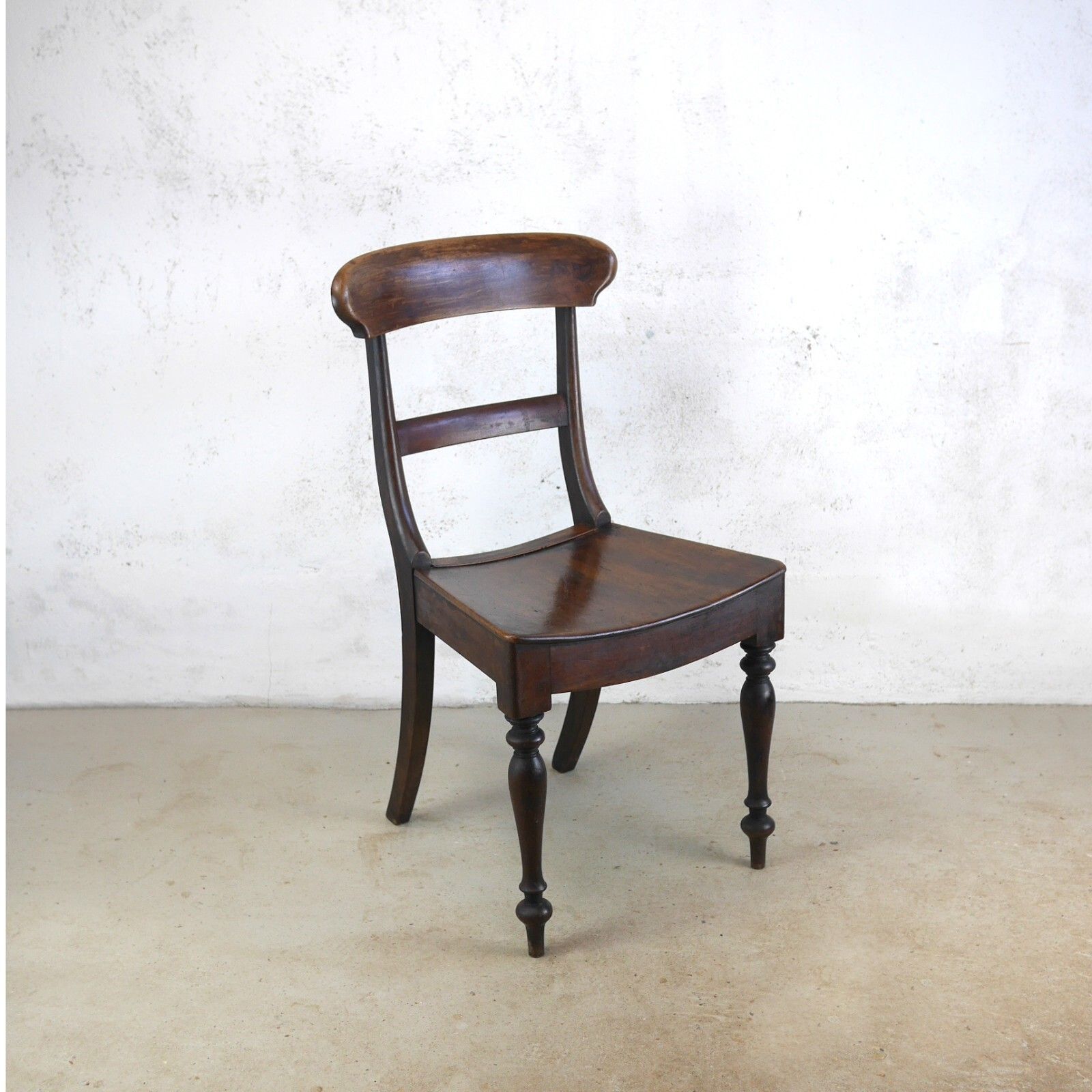 photo vintage Pair Antique Regency Country House Hall Chairs Fruitwood #102883