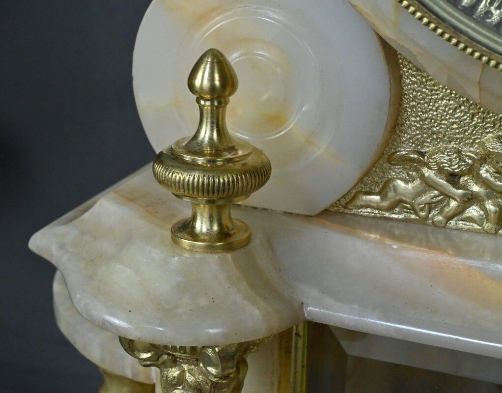 Marble And Bronze Fireplace Set, “A L'espérance” By H. Godchot – Late 19th Century photo buy
