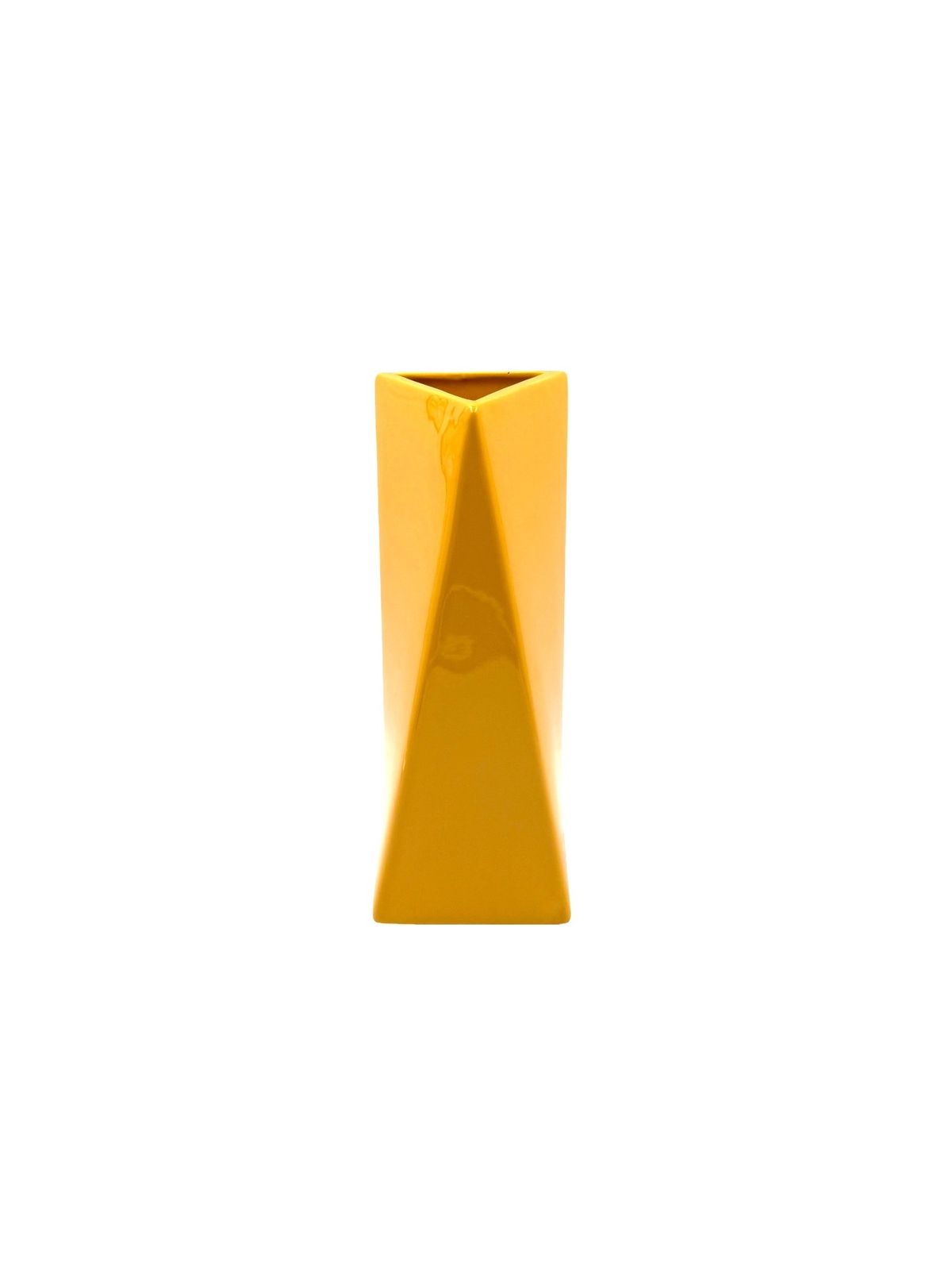 Space Age Yellow Ceramic Vase, Pietro Arosio, Parravicini Italy Ca. 1960 photo vinterior