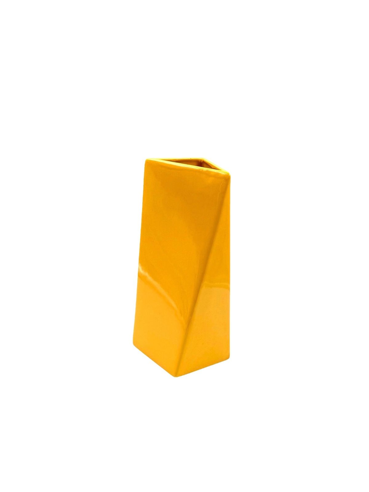 photo for sale Space Age Yellow Ceramic Vase, Pietro Arosio, Parravicini Italy Ca. 1960