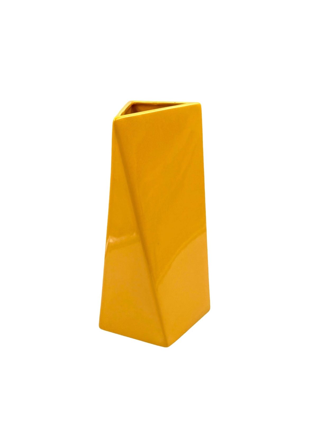 Home Decor Space Age Yellow Ceramic Vase, Pietro Arosio, Parravicini Italy Ca. 1960 photo