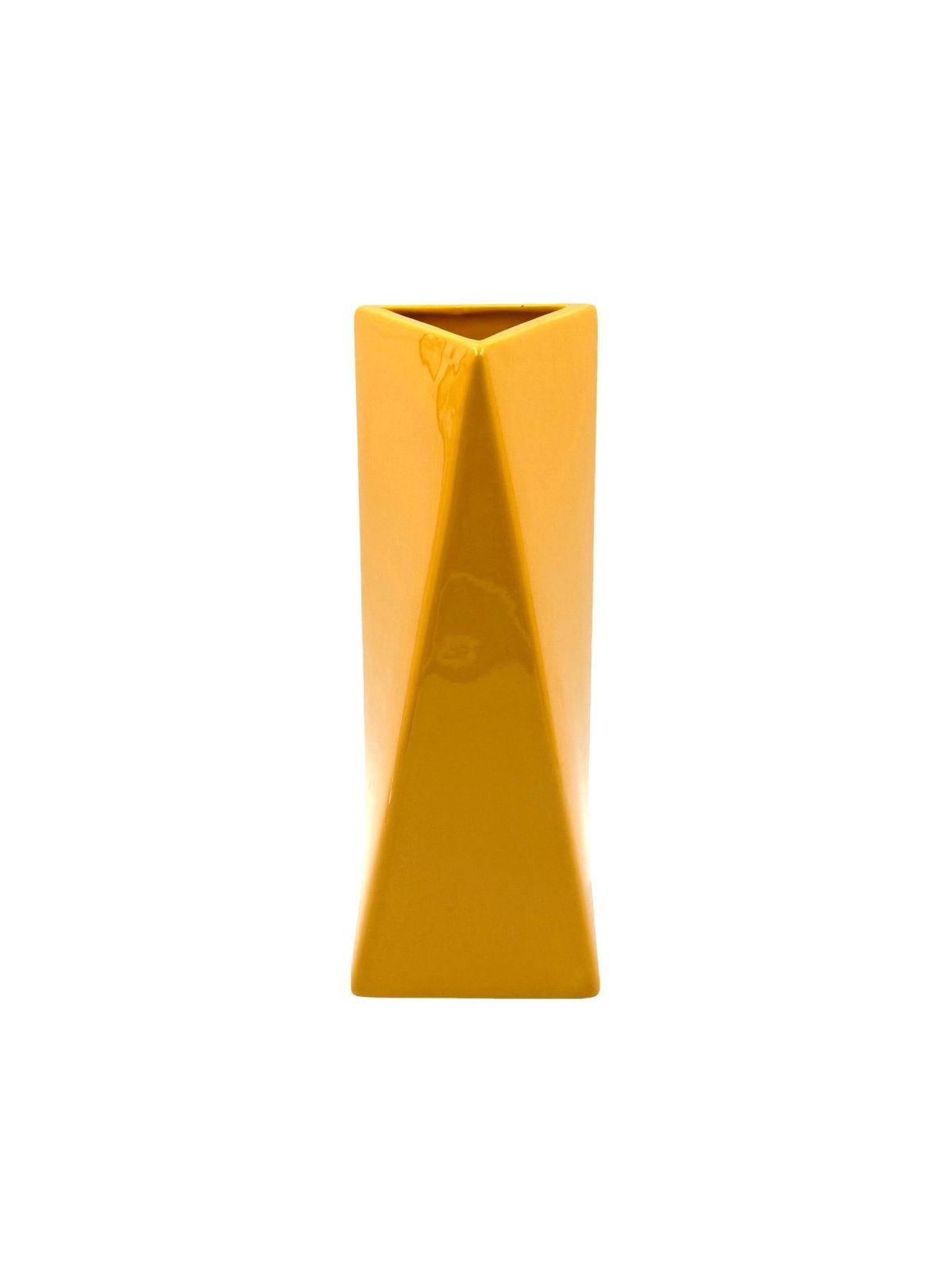 Space Age Yellow Ceramic Vase, Pietro Arosio, Parravicini Italy Ca. 1960