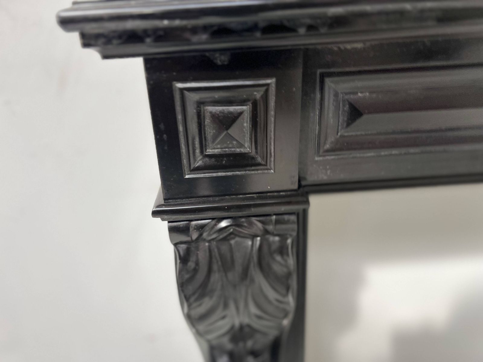 Napoleon III Fireplace With Claw Feet In Black Marble, 19th Century photo buy