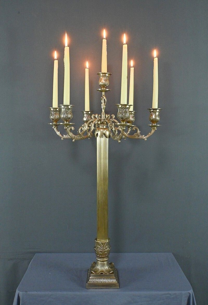 Important Bronze Candelabra, Louis XVI Style – Late 19th Century