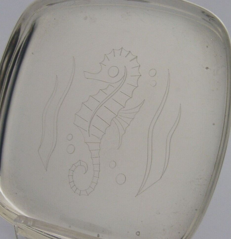 A E Jones Sterling Silver Seahorse Animal Dish 1960 Geoffrey Bellamy Mid Century photo 175.0
