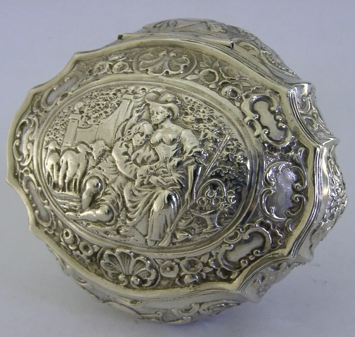 Heavy 110g Superb German Solid Silver Table Trinket Table Box C1900 Antique photo Home Decor