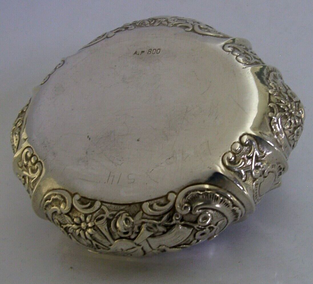 Heavy 110g Superb German Solid Silver Table Trinket Table Box C1900 Antique photo vintage