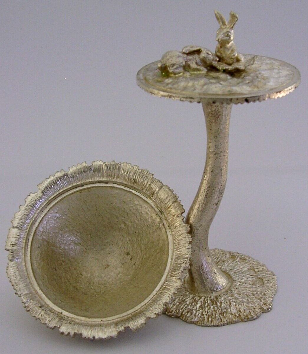 Rare 1 Of 20 Sterling Silver Christopher Lawrence Mushroom 1976 256g Rabbits photo for sale