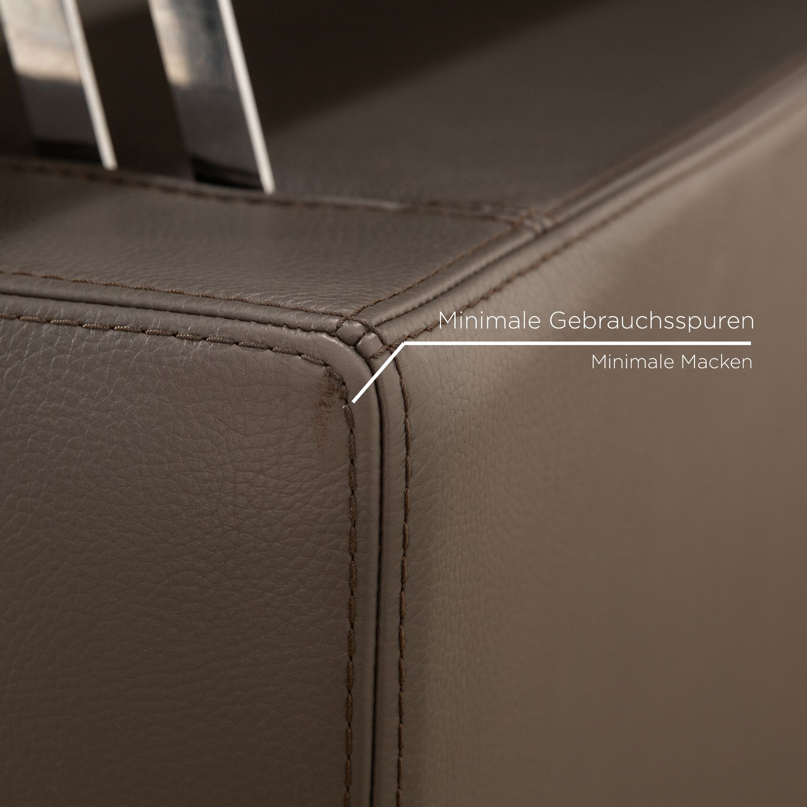 Who's Perfect Leather Lounger Brown Dark Brown Daybed Manual Function photo vinterior