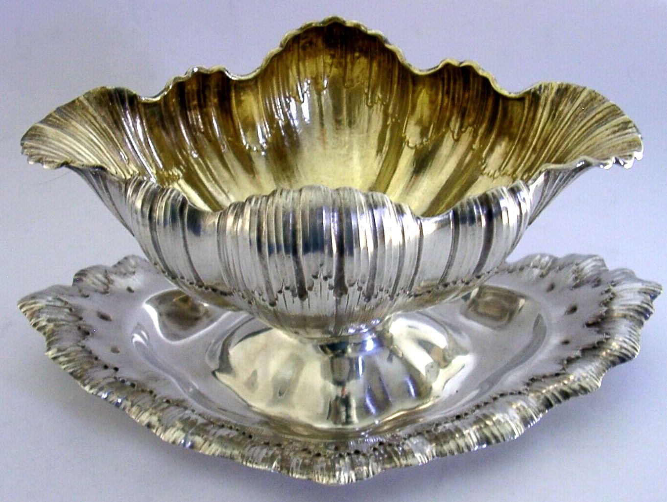 Rare 412g Stunning German 800 Solid Silver Shell Dish Bowl C1890 Antique