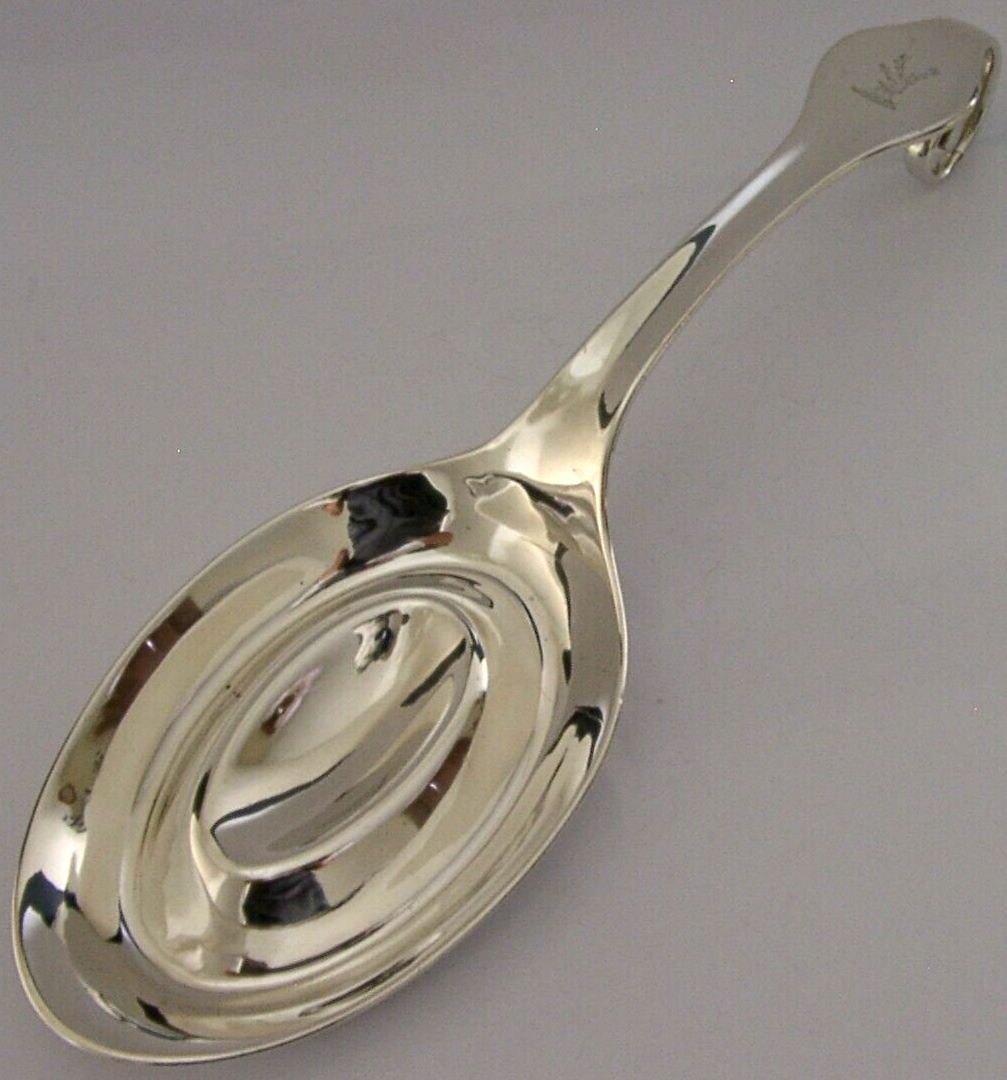 Rare Yetsworth Family Crested Sterling Silver Spoon Warmer 1907 Antique 274g photo furniture