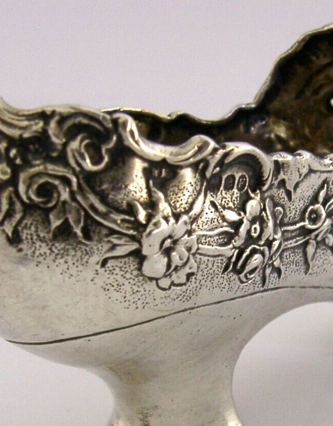 Home Decor Rare Large German Hanau Solid Silver Shoe Dish Pin Cushion C1890 Novelty Antique photo