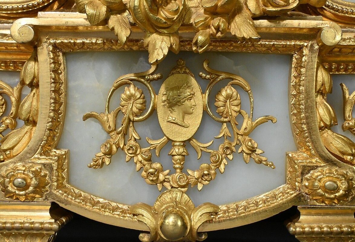 2950.0 Important Gilt Bronze Fireplace Set, Louis XVI Style – Late 19th Century photo