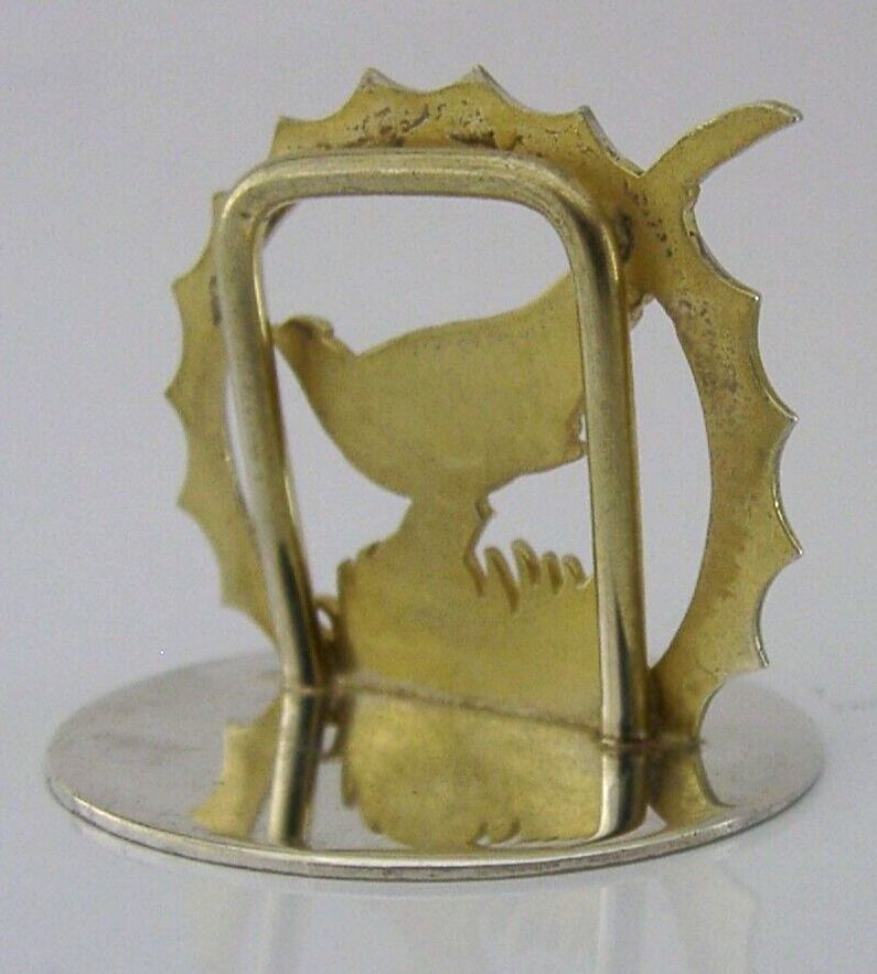 English Sterling Silver Pheasant Bird Menu Holder 1989 Hunting photo for sale