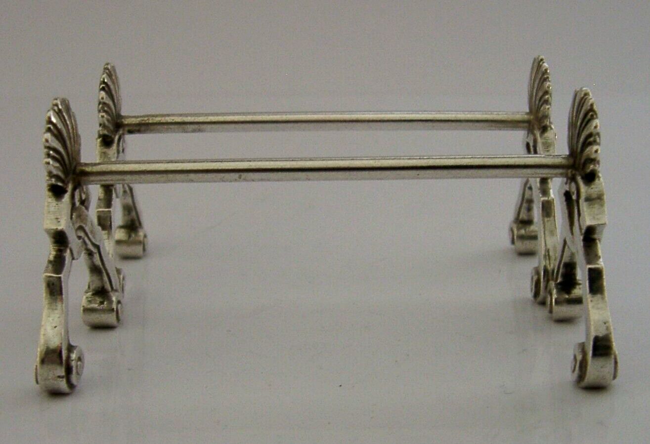 Belgian 800 Cast Solid Silver Cutlery Rests C1920 Antique Art Deco 70g photo 159.99