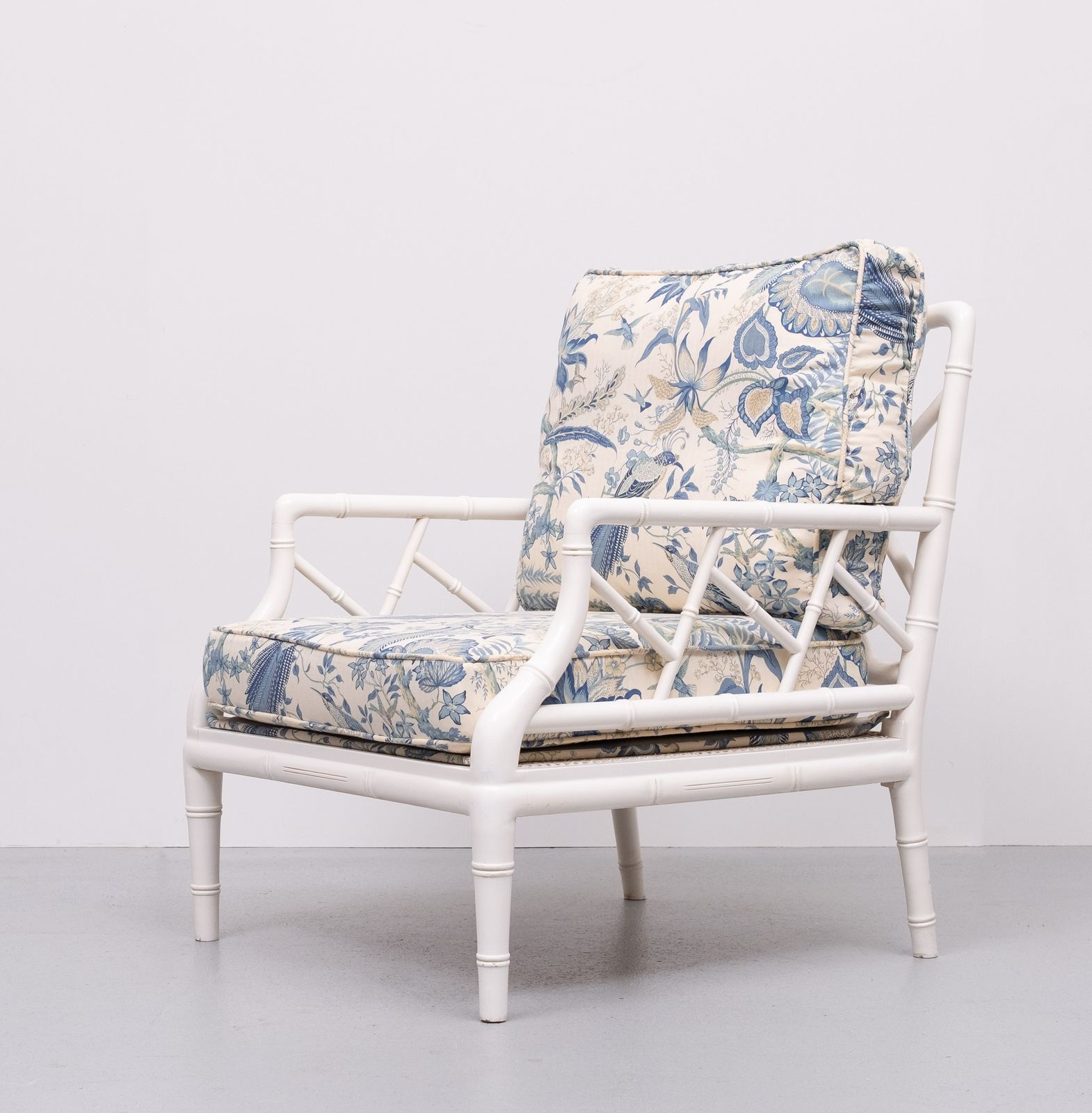 Faux Bamboo Chippendale Lounge Chair. 1970s France photo for sale