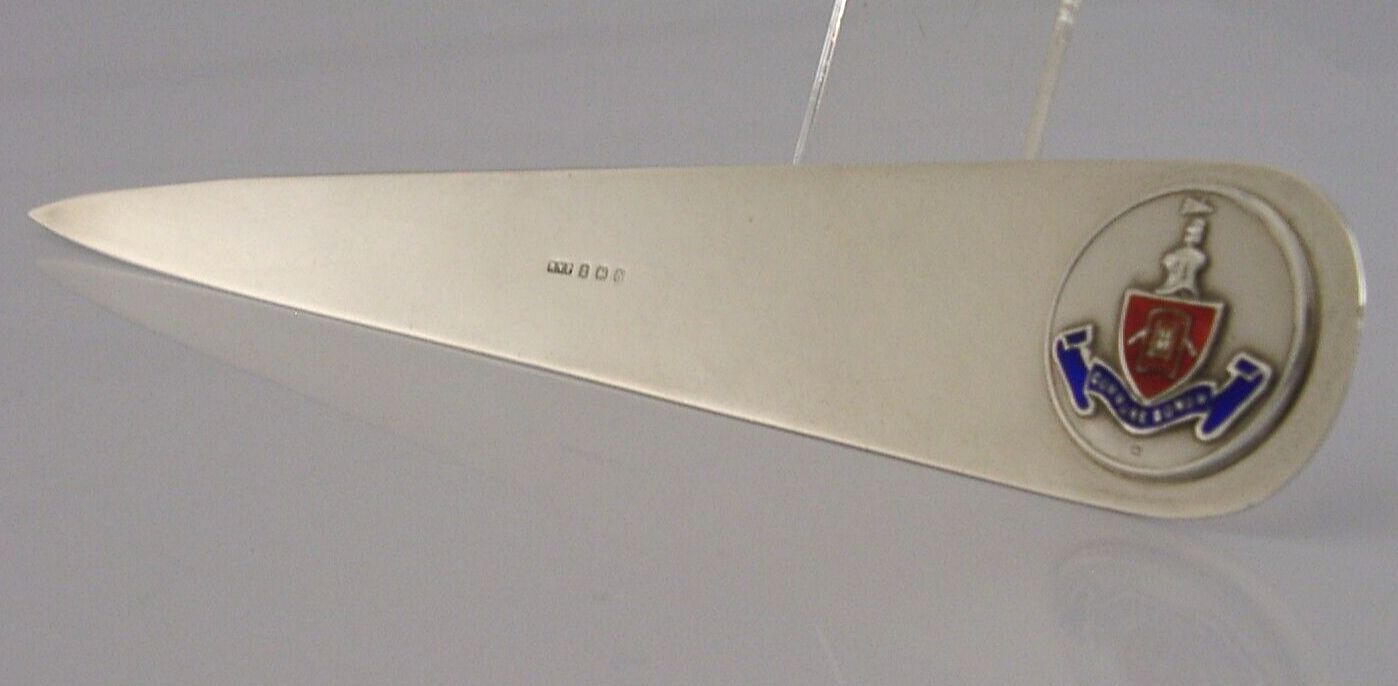 Sterling Silver Enamel New Oxford Bham House Desk Envelope Opener 1937 photo for sale