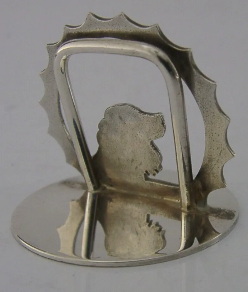 Sterling Silver Spaniel Gun Dog Animal Menu Holder 1993 Hunting Shooting photo Home Decor