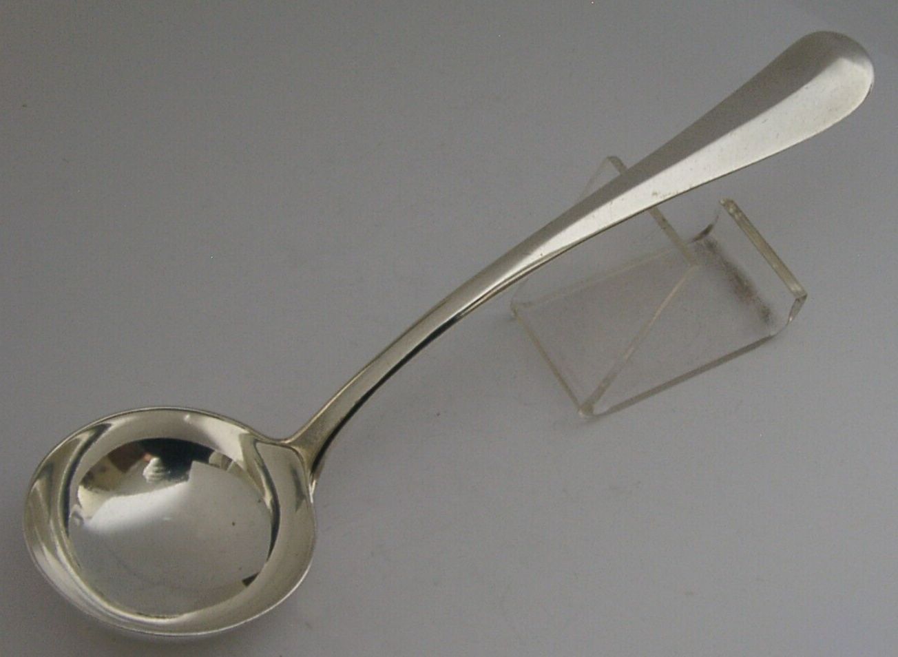 Rare Sterling Silver Lampet Or Lampeth Family Crested Sauce Ladle 1918 photo for sale