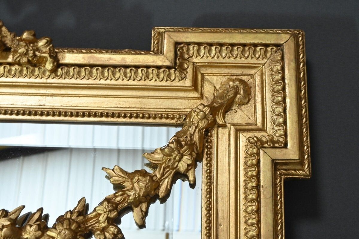 photo furniture Gilded Wood Mirror Louis XVI Style  Part 2 19th Century