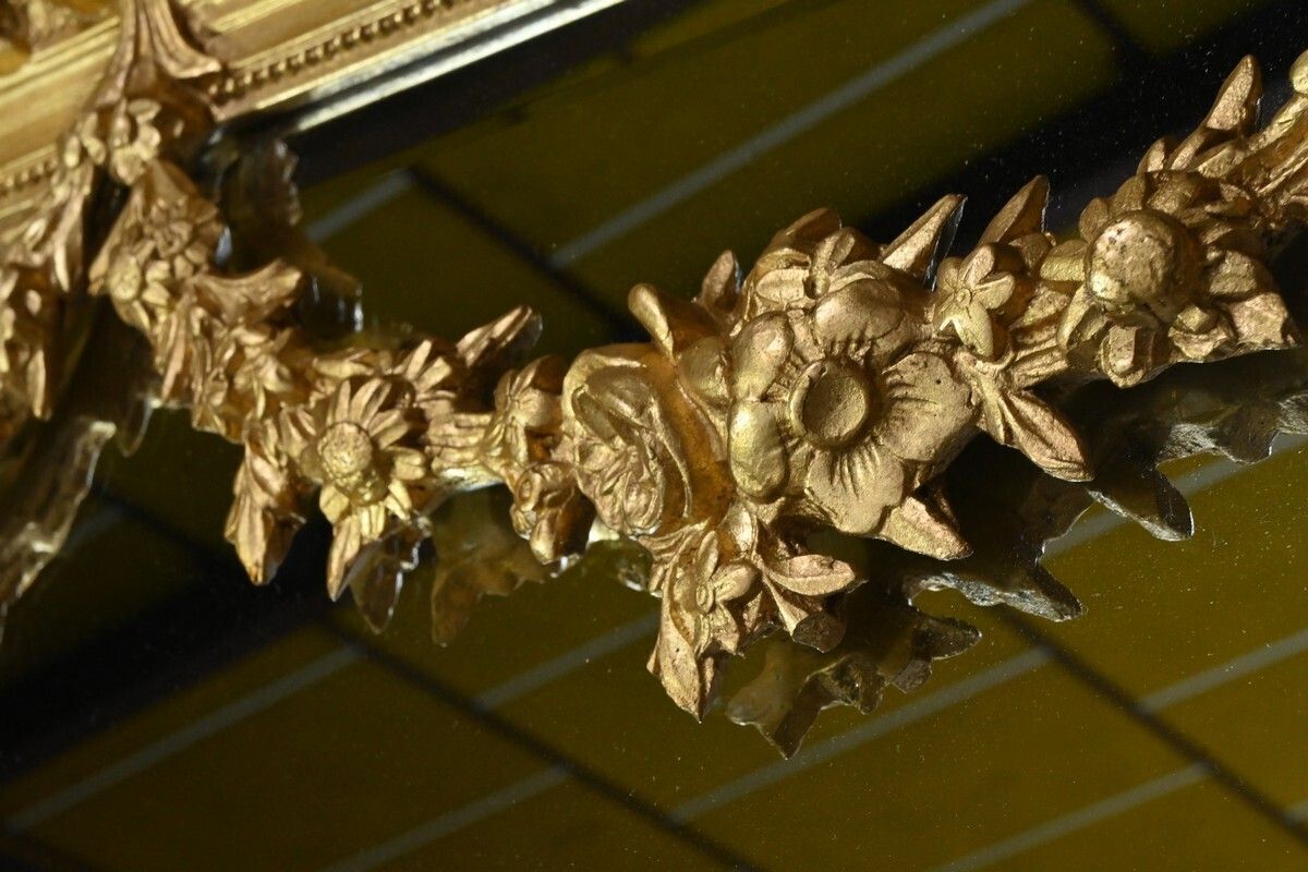Home Decor Gilded Wood Mirror Louis XVI Style  Part 2 19th Century photo