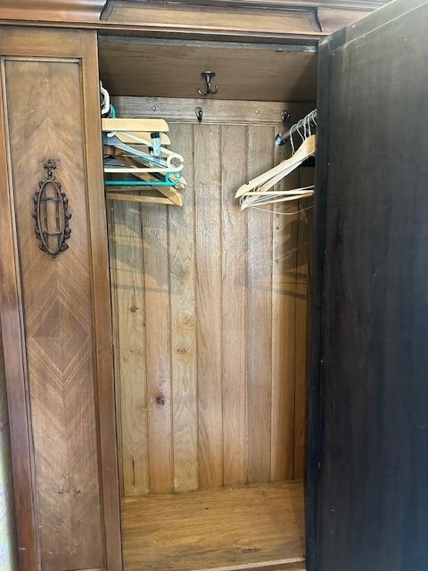 Armoire Wardrobe Antique French Carved Mahogany Mirrored photo Furniture