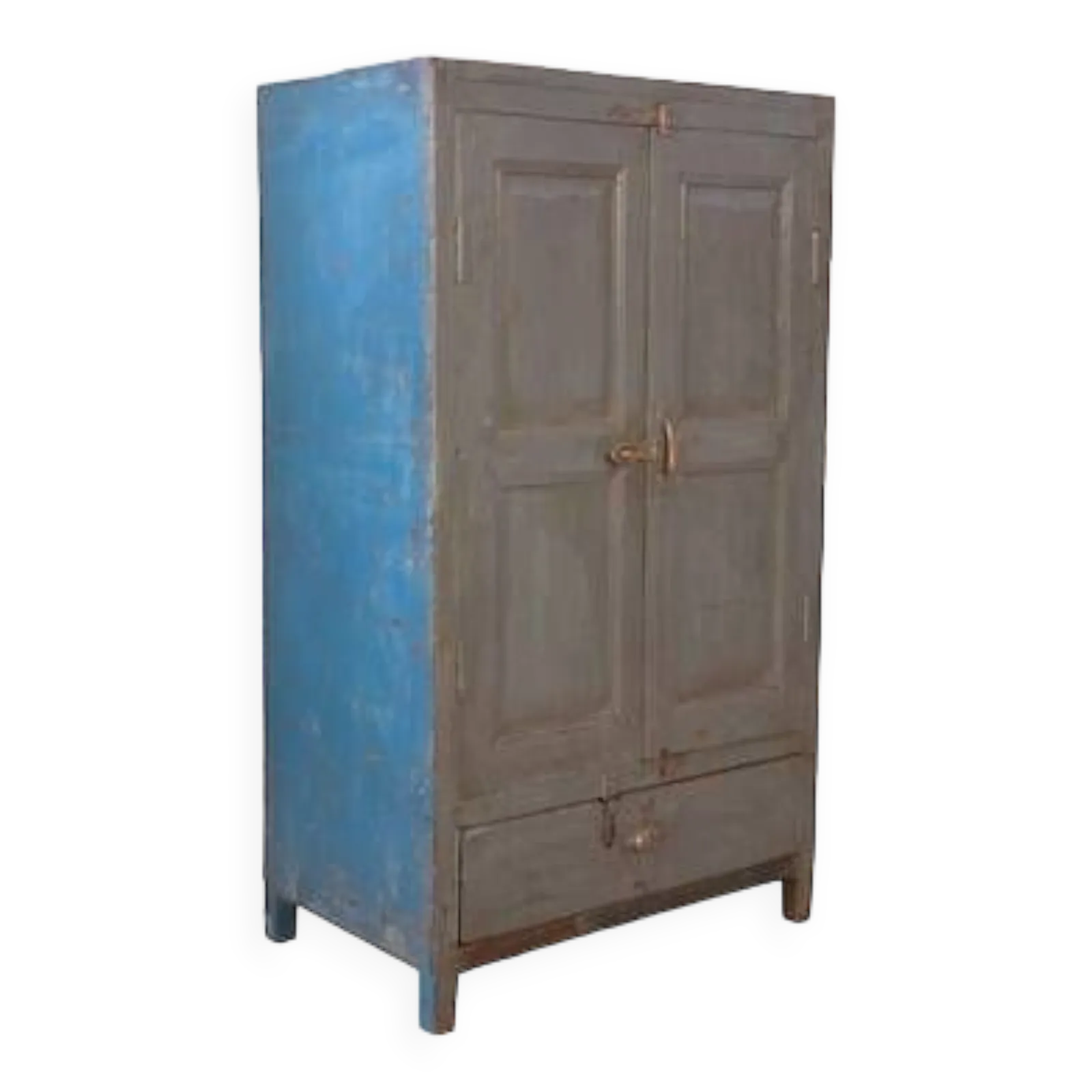 Page 1 Of 8 Teak And Metal Cabinet