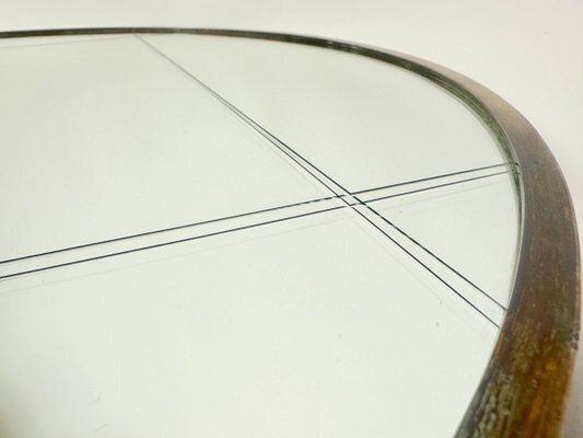 Art Deco Cut Glass And Brass Round Mirror, 1940s photo 635.0