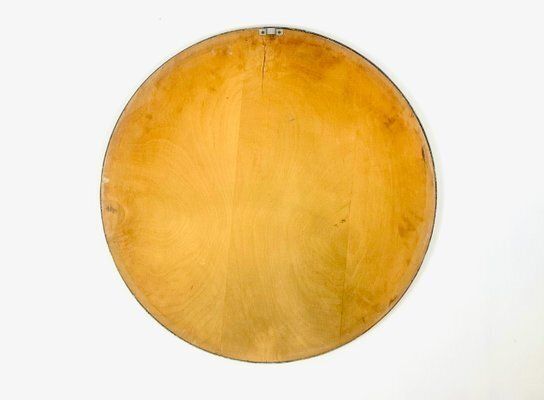 Art Deco Cut Glass And Brass Round Mirror, 1940s photo vinterior