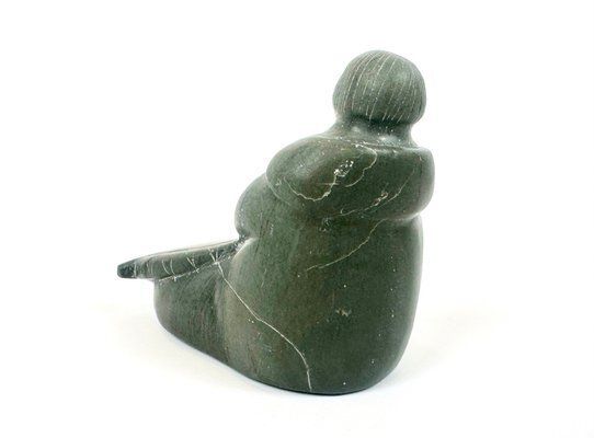 Canadian Inuit Woman Sculpture, 1960s photo vintage