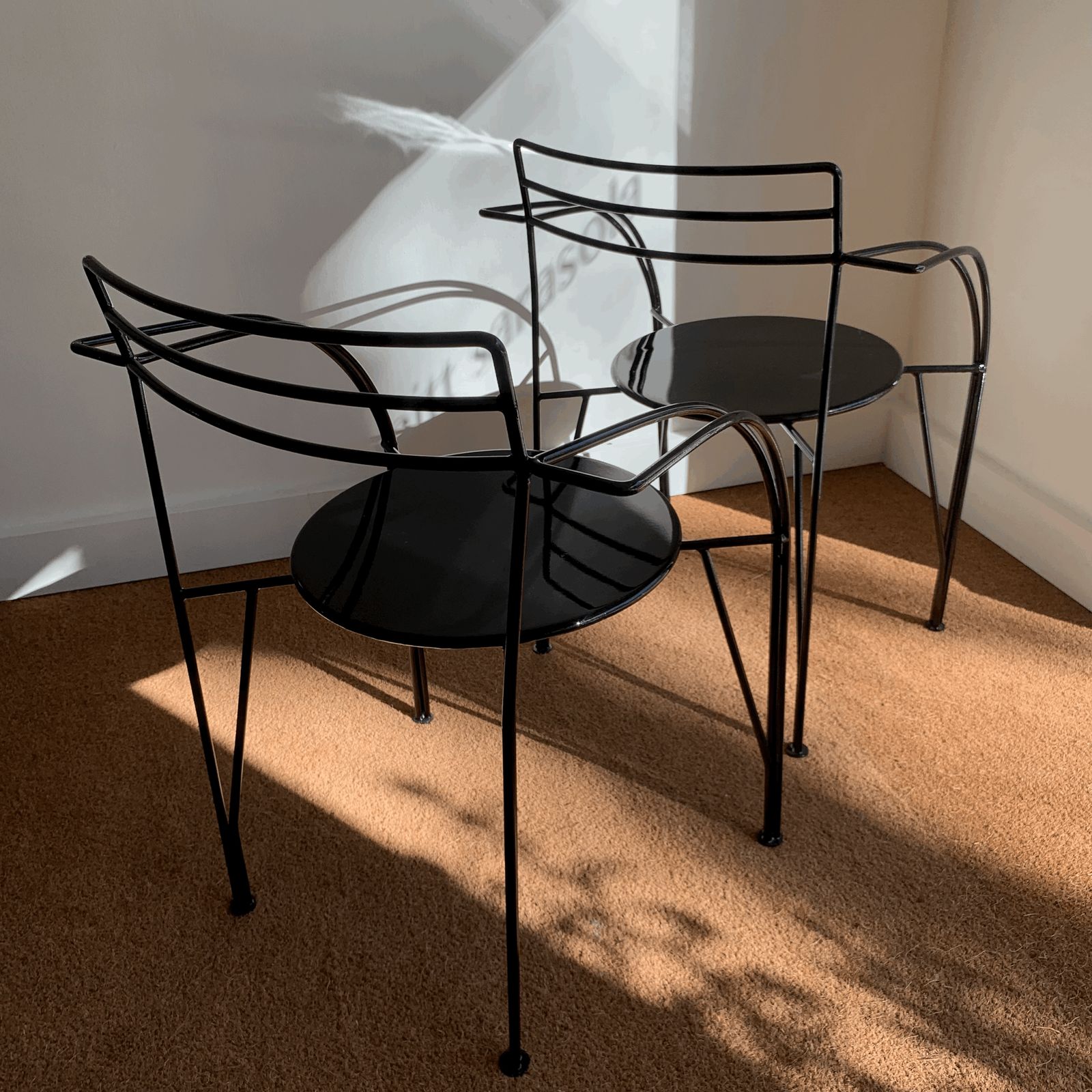 Furniture Pascal Mourgue Metal Armchairs, France, 1980s photo