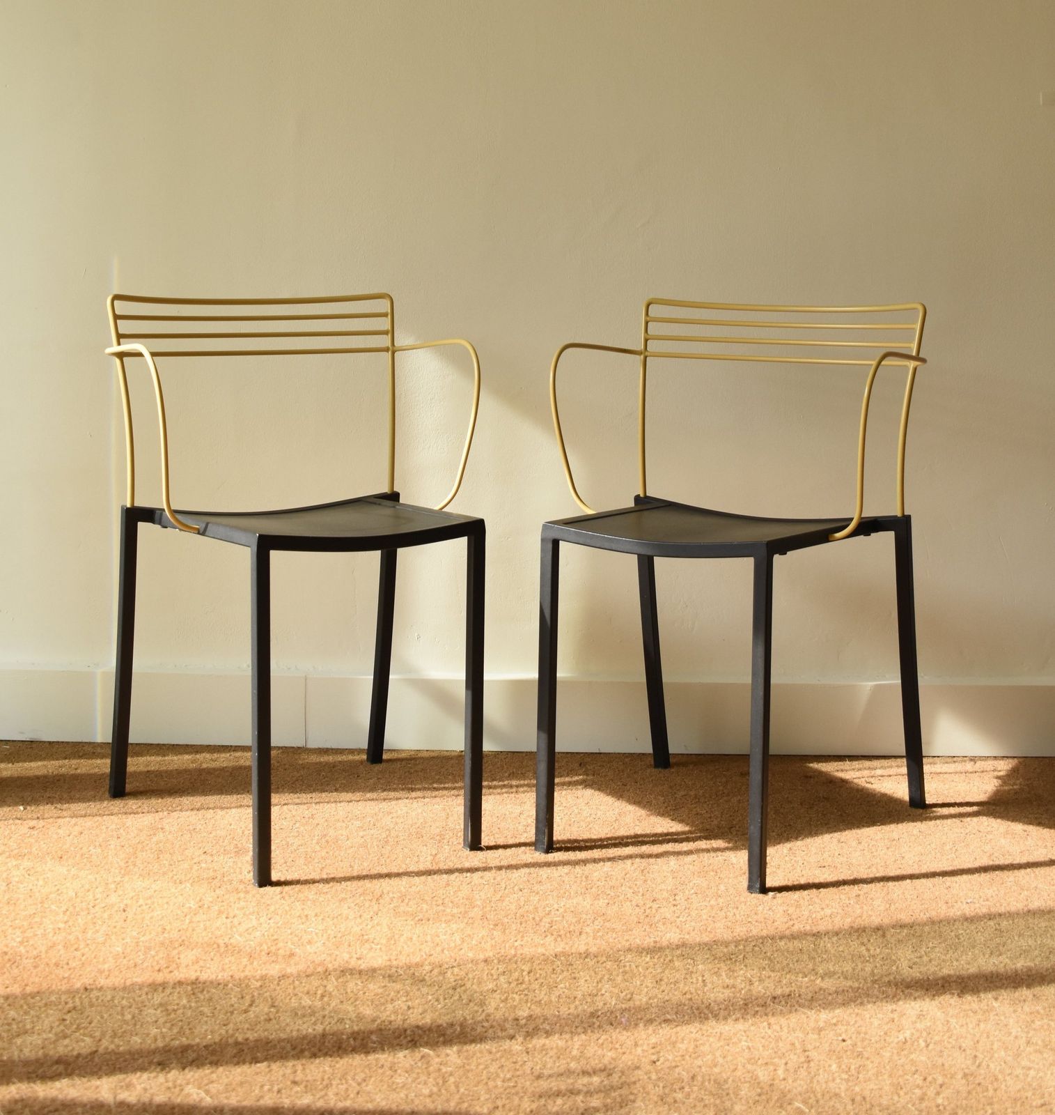 Pascal Mourgue Metal Armchairs, France, 1990s