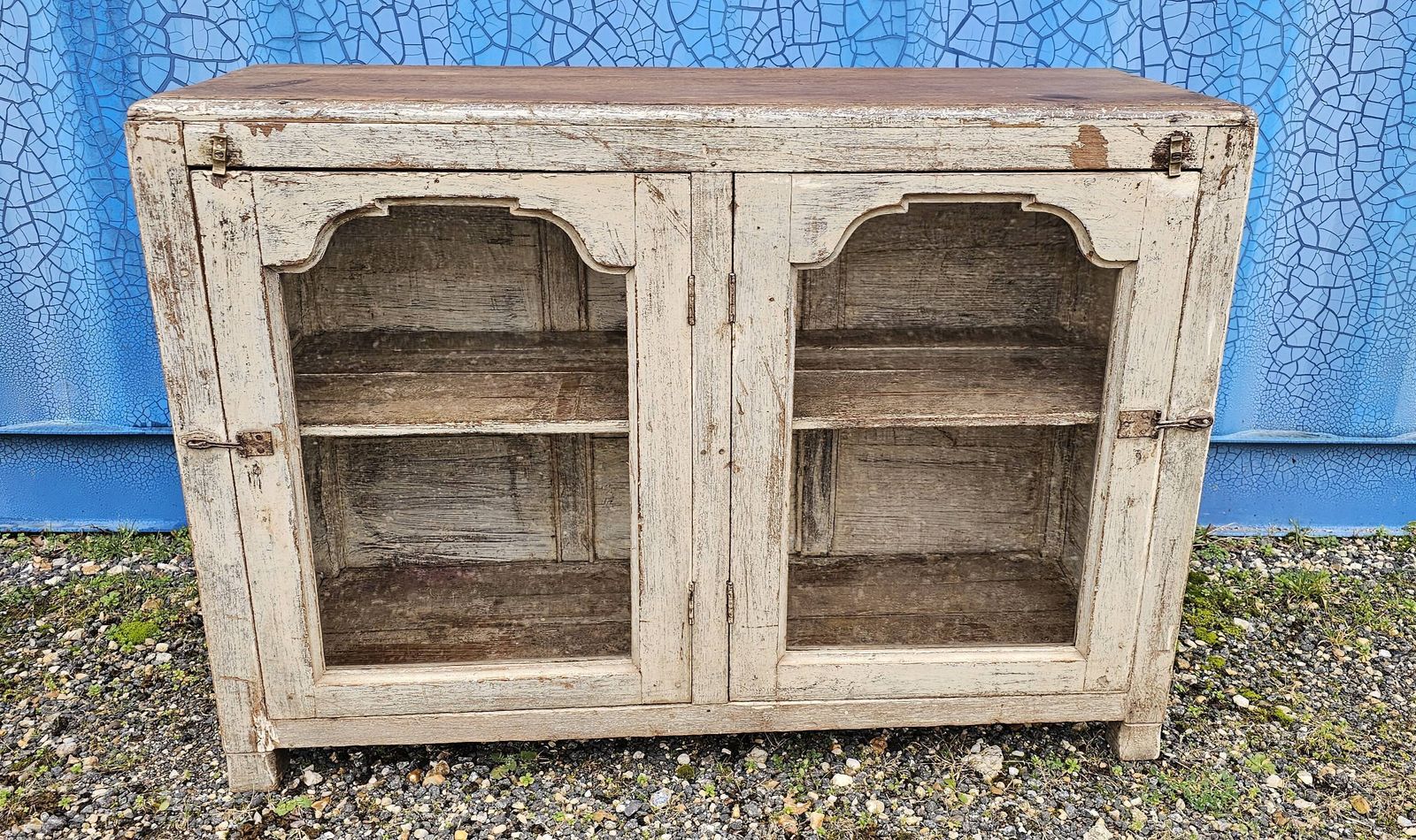 Old Glass Sideboard In Teak, 1800s photo furniture