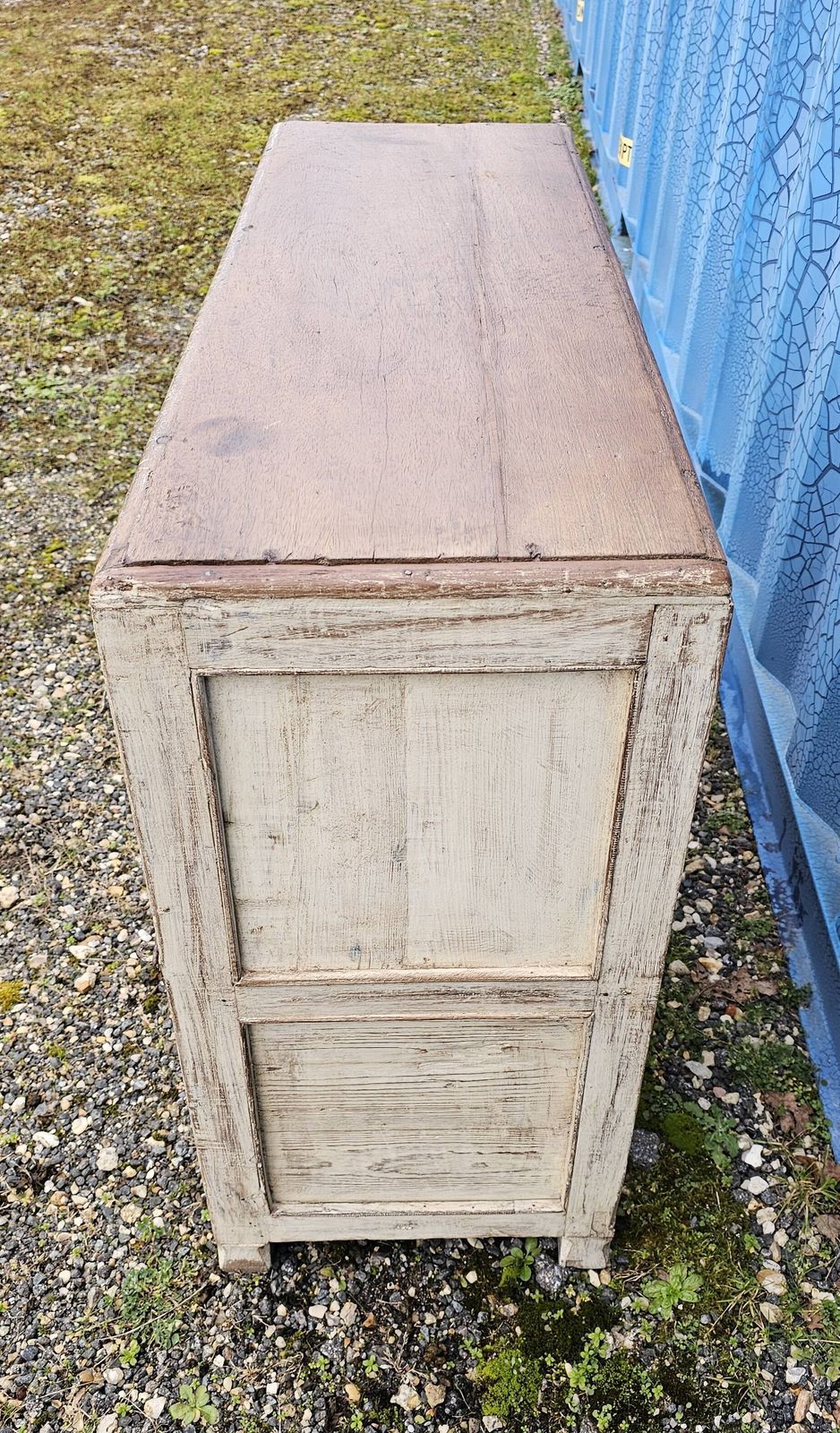 photo furniture Old Glass Sideboard In Teak, 1800s