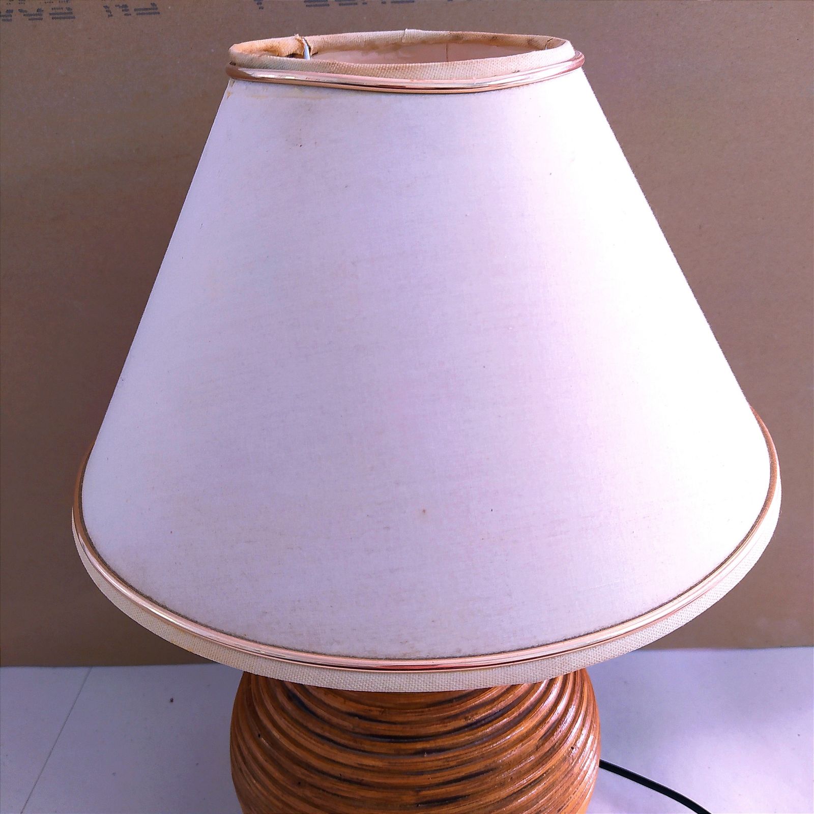 1970's Pencil Reed Table Lamp, 1970s photo 390.0