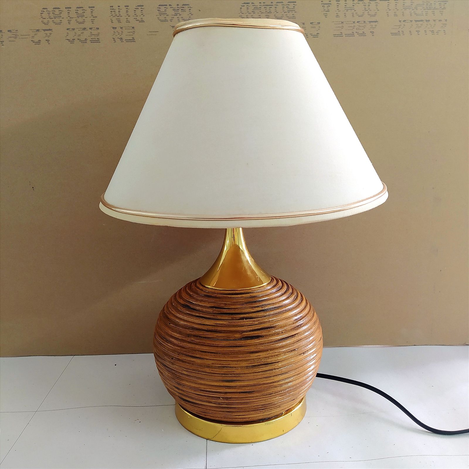 1970's Pencil Reed Table Lamp, 1970s photo vinterior