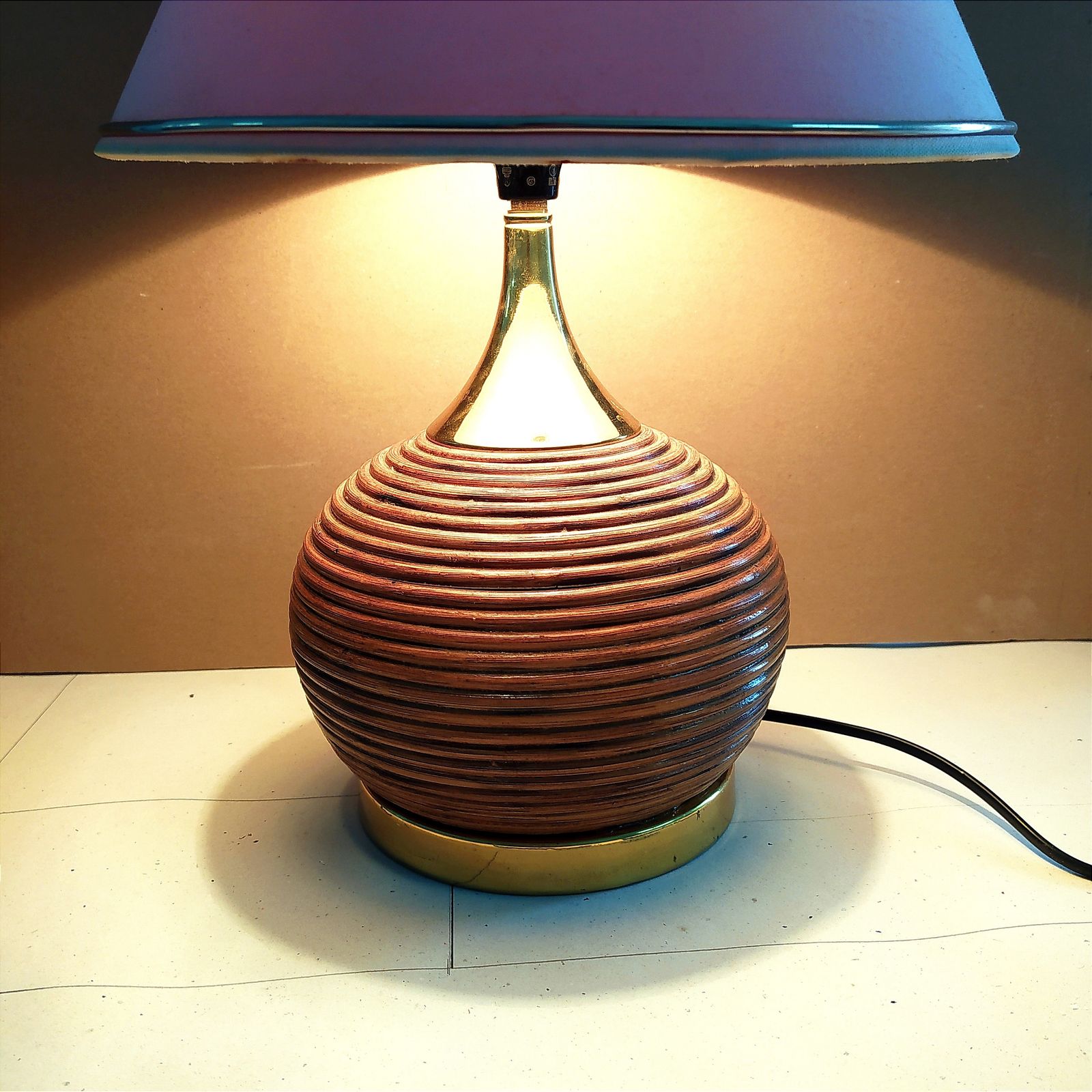 1970's Pencil Reed Table Lamp, 1970s photo buy