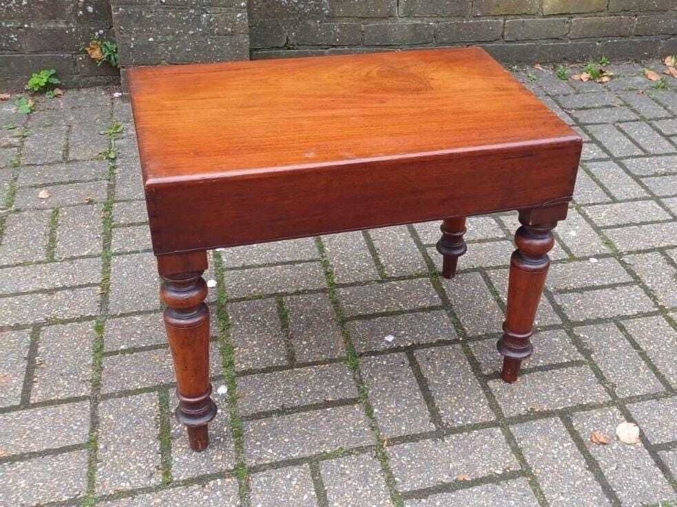Antique Mahogany Baby Bath Stool   Victorian Lift Off Top Nursery Seat With Shaped Recess, Vintage Mahogany Stool, Antique Stool, Work Box