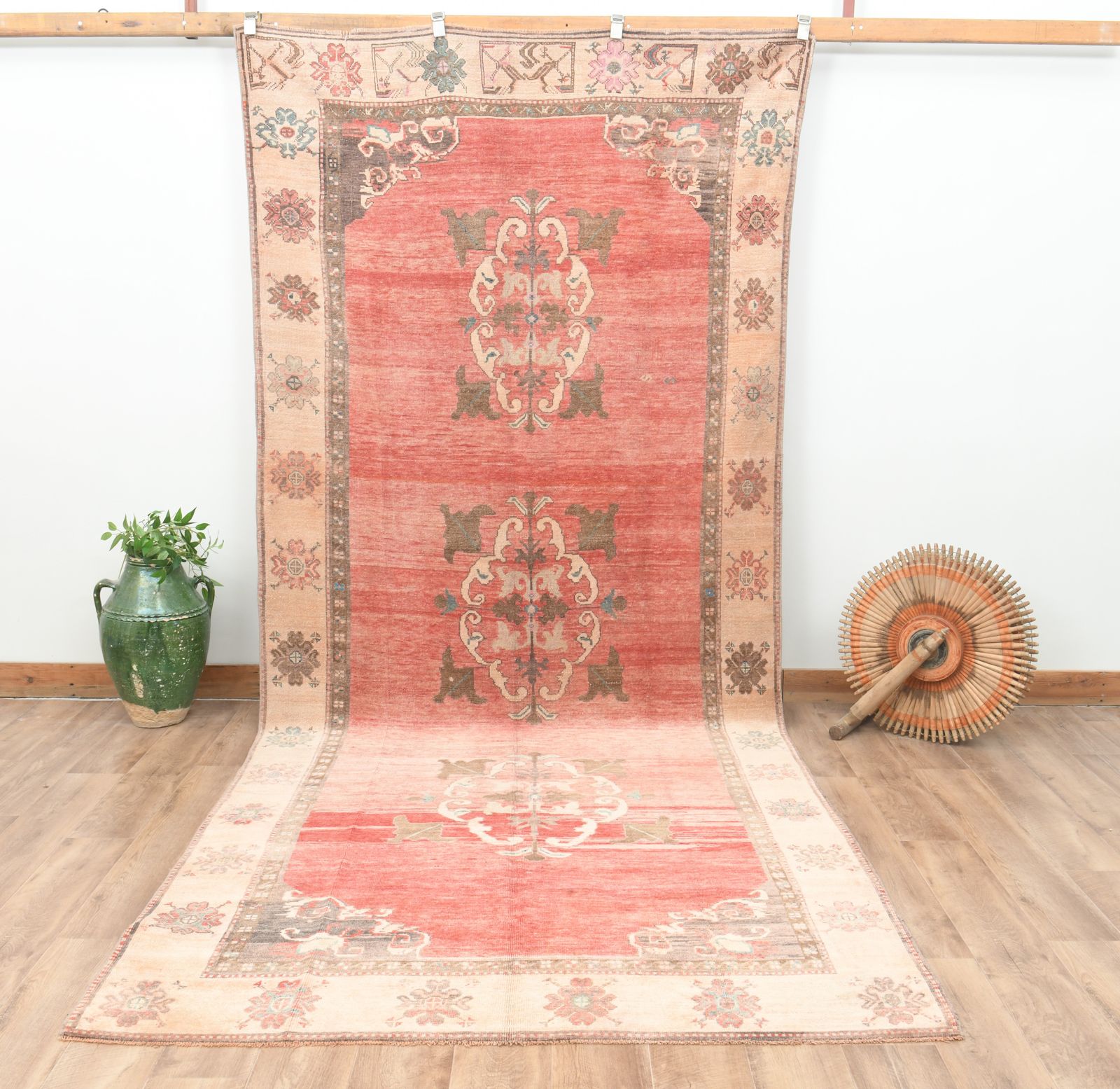 5'3x12 Ft, Shabby Decor Vintage Wide Runner, Washable, Organic Wool, Eco Friendly, Hallway Rug, Turkish Rugs, Handmade