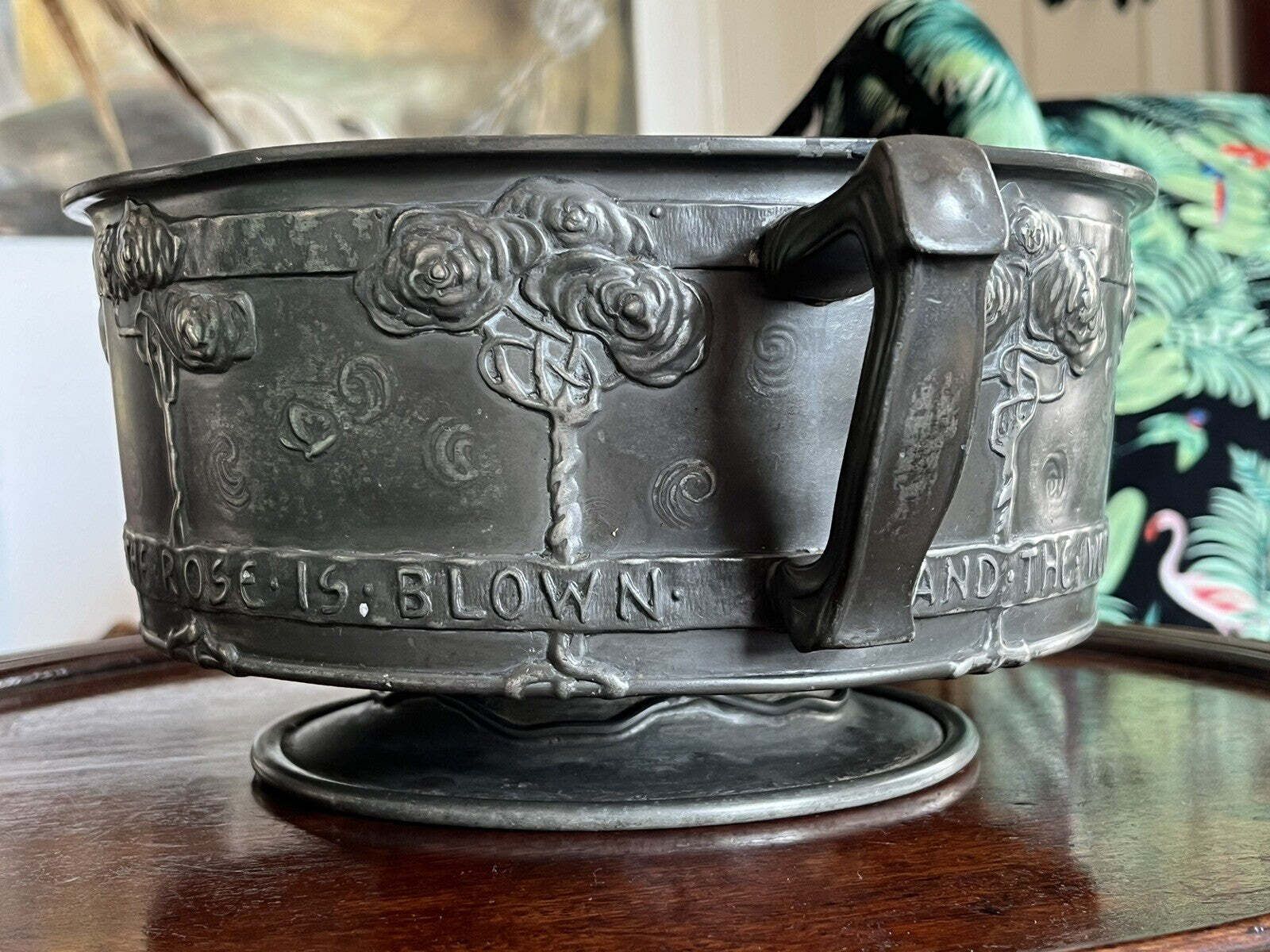 Liberty & Co Tudric Arts & Crafts 2 Handle Pewter Rose Bowl By David Veasey photo 1221.0