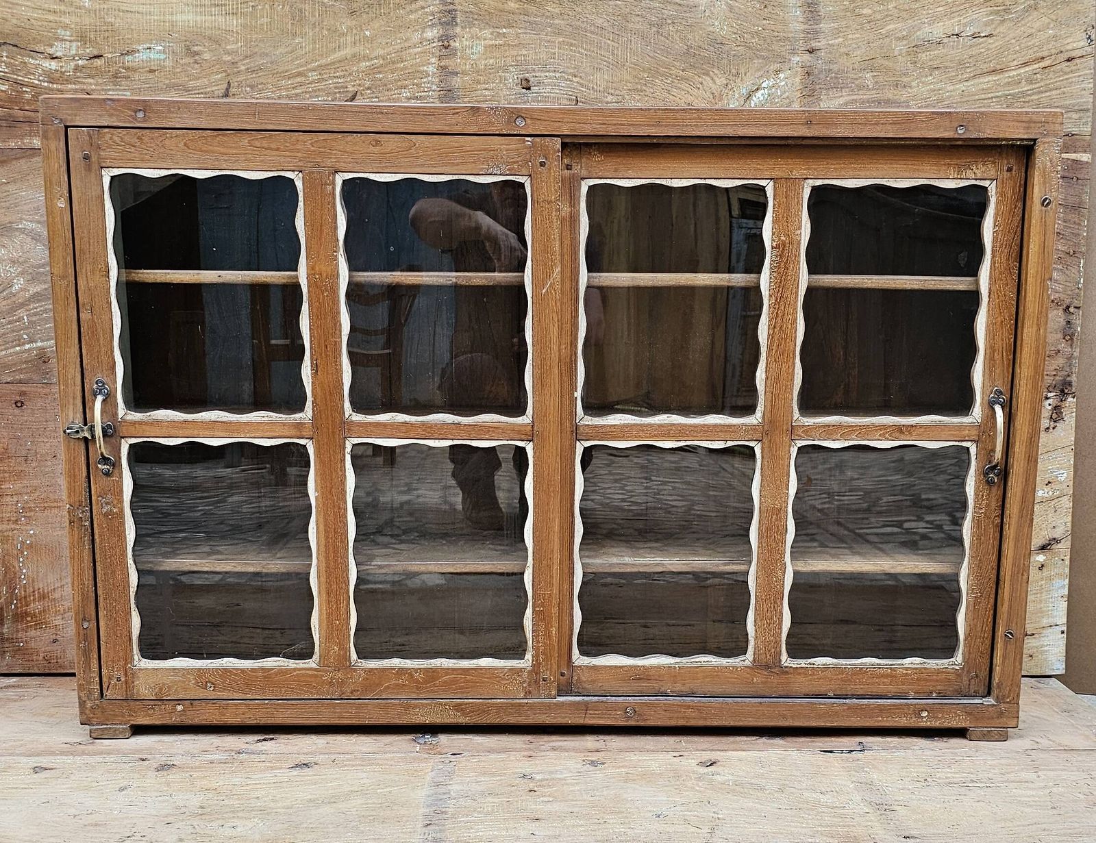 Old Art Deco Glazed Sideboard In Burmese Teak photo for sale
