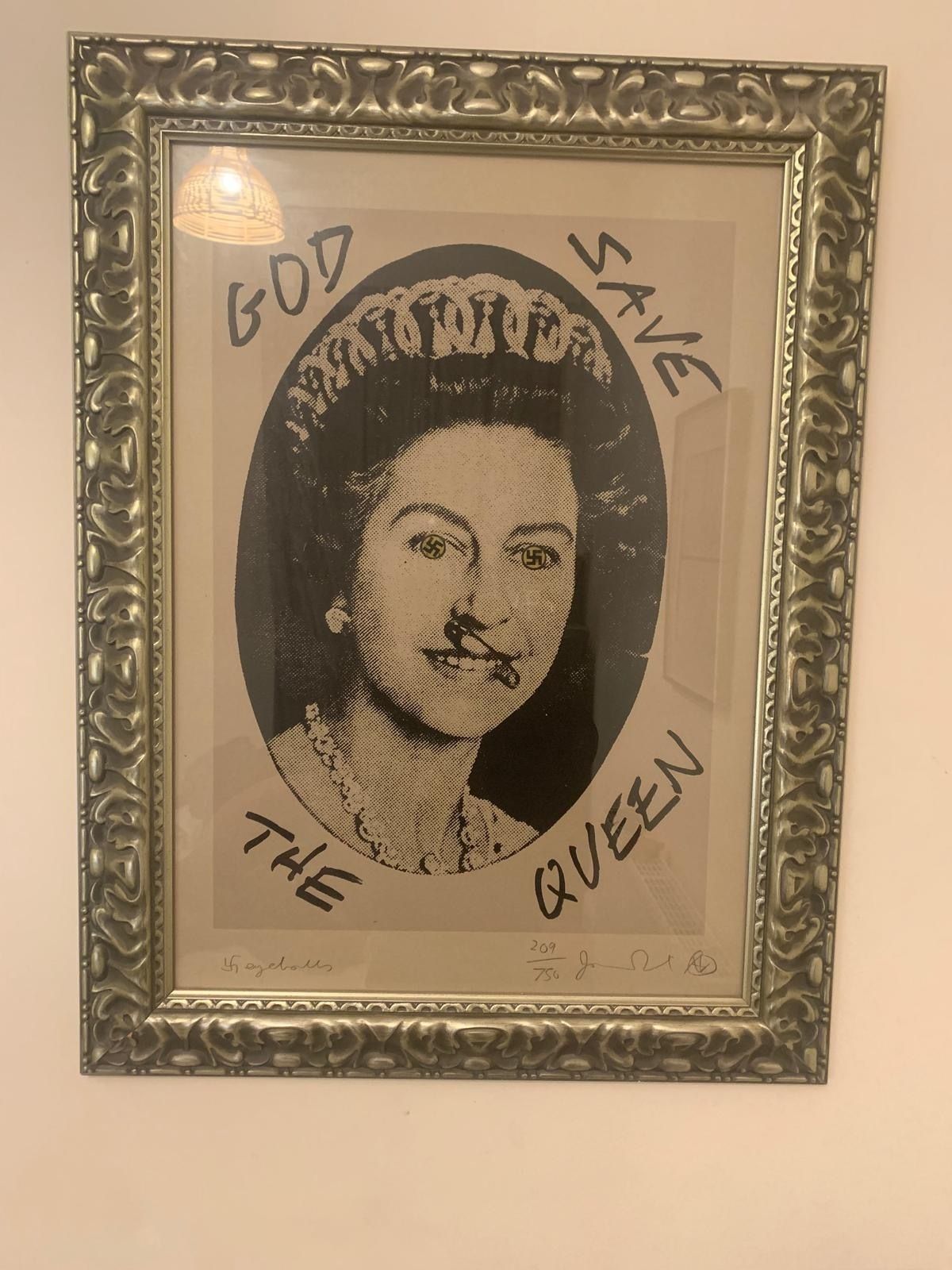 Jamie Reid Original God Save The Queen Framed Limited Signed Print photo Art