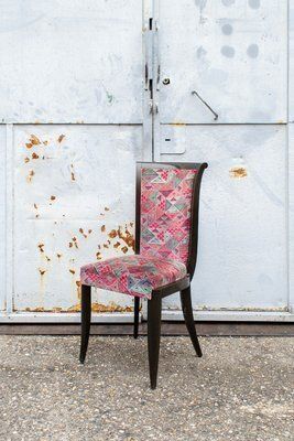 Art Deco Italian Walnut Chairs, 1930s, Set Of 4
