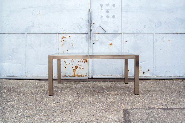 Italian Modular Steel And Glass Tables, 1980s, Set Of 3 photo furniture