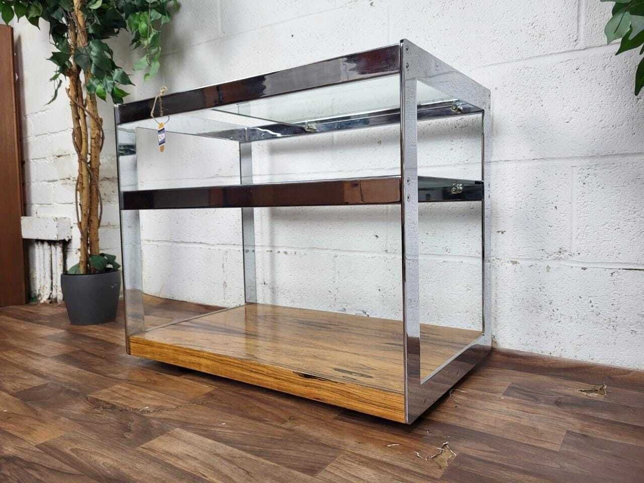 Vintage Mid Century Merrow Associates Chrome & Rosewood Drinks Tea Trolley Bar photo Furniture