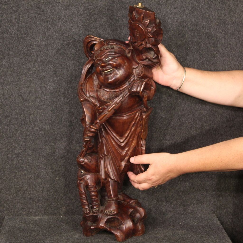 Oriental Wooden Sculpture From The 60s photo for sale